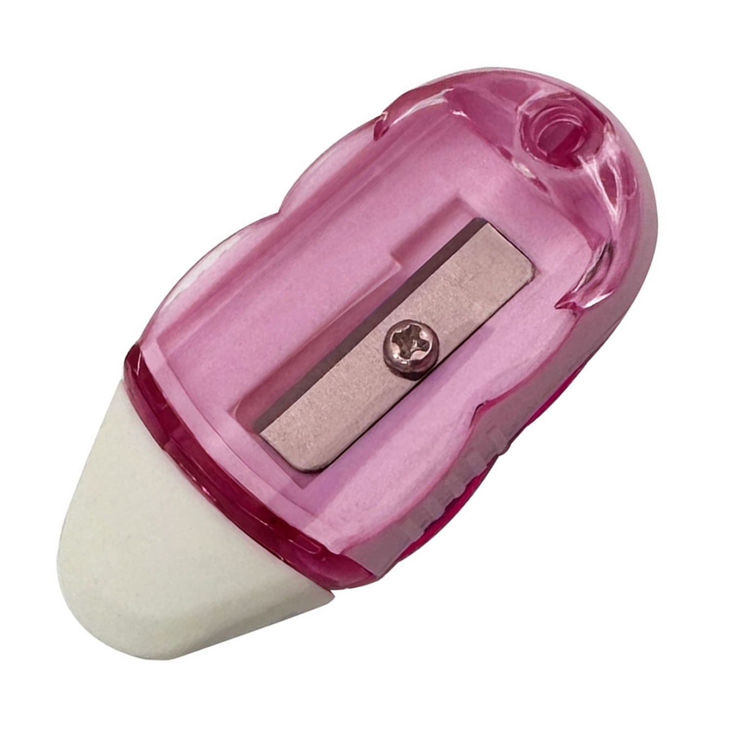 Cheap Kids Stationery Portable 2 in 1 Office and School Sharpener for Pencil 8 mm Single Hole Pink Pencil Sharpeners With Eraser